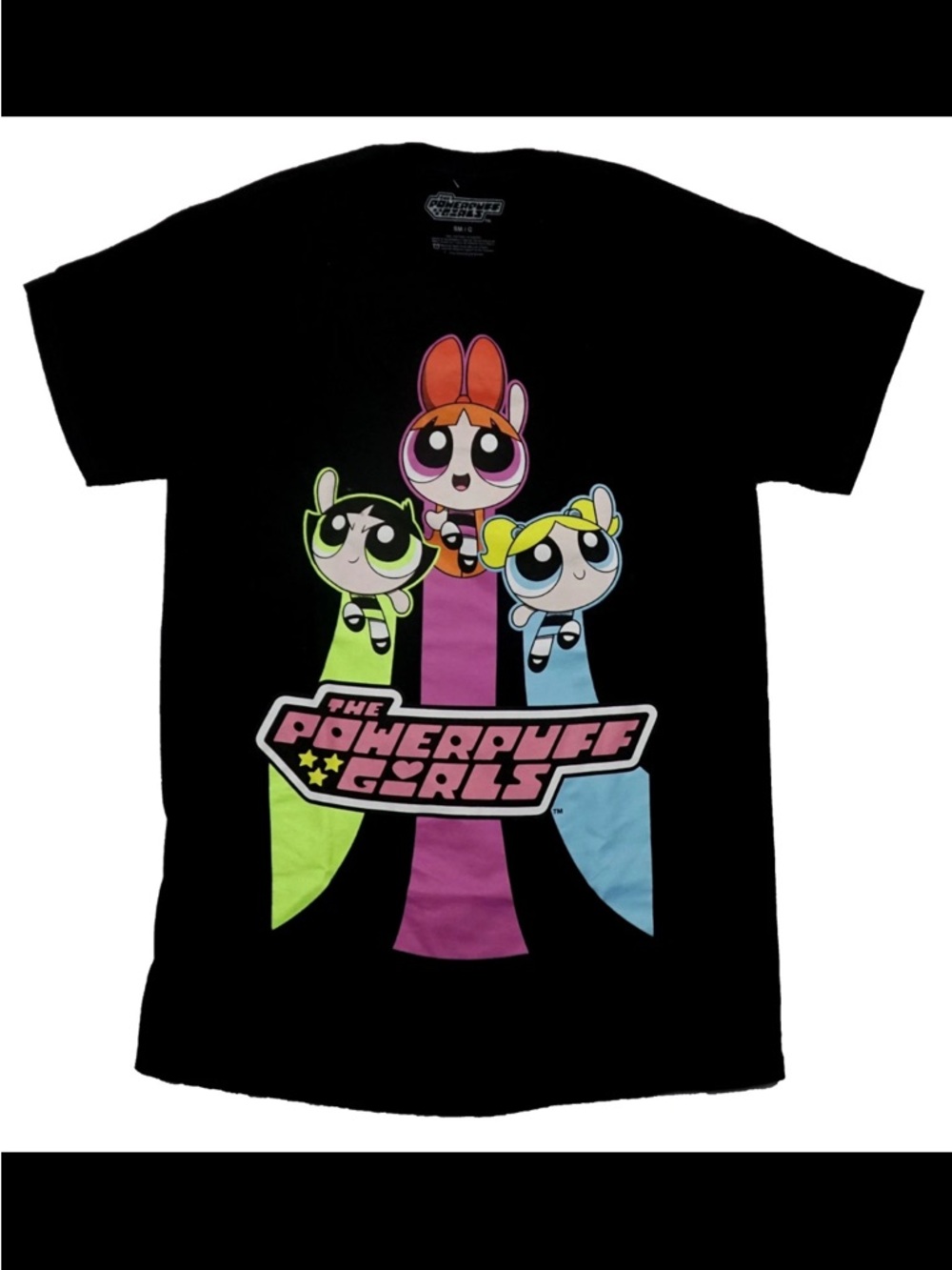 NEW  Powerpuff Girls Graphic Tee with Pink Green Blue Accents